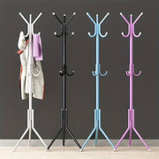 Freestanding Wrought Iron Clothes Rack in Black Light Blue or Pink Space-Saving Organizer