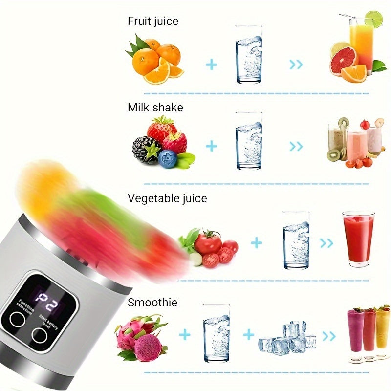 Exprimidor de frutas recargable por USB portátil para batidos y smoothies 15oz