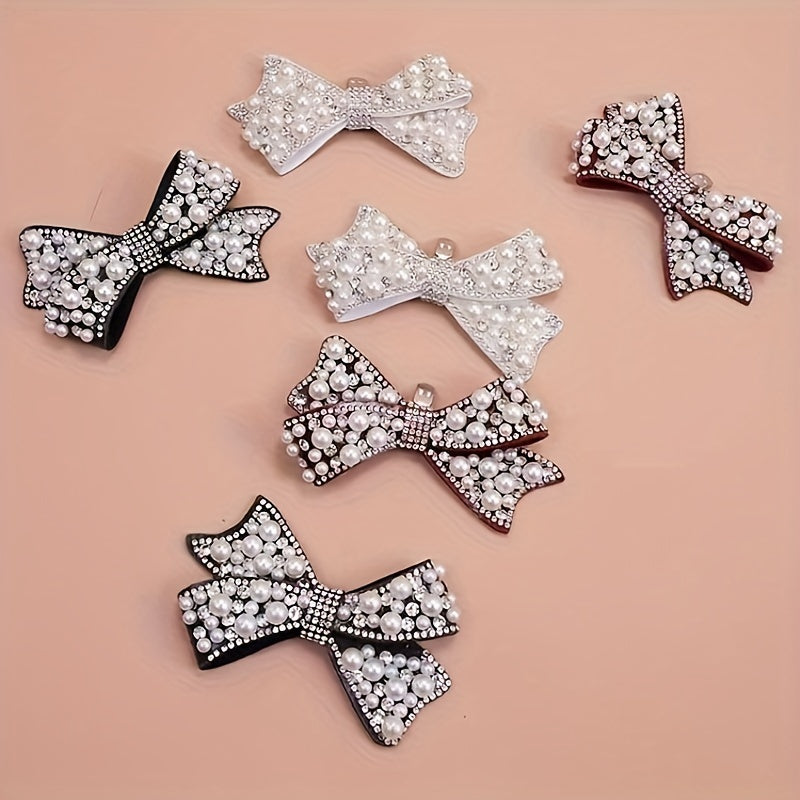 Women Rhinestone Bowknot Shoe Clips Detachable Decor