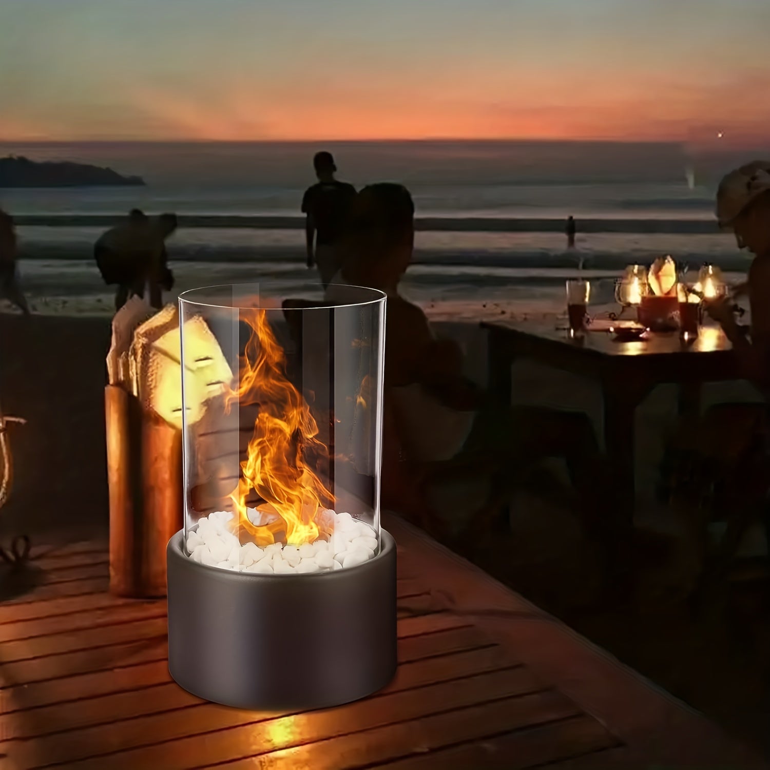 Estufa de mesa contemporánea para interiores, chimenea de bioetanol, diseño moderno