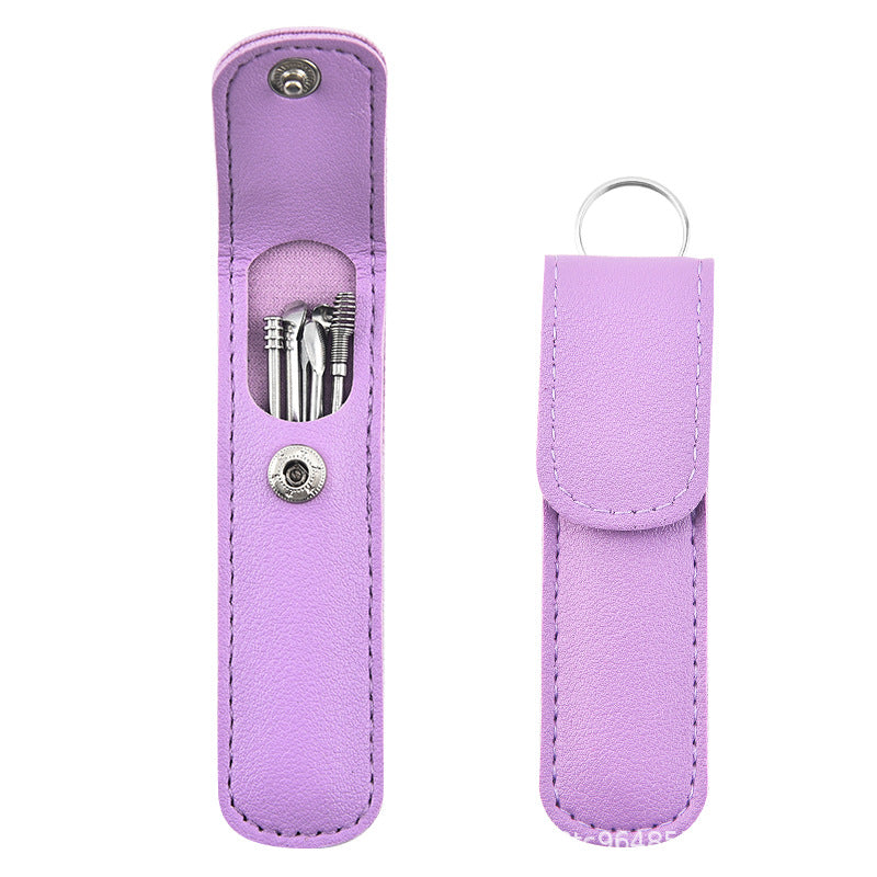 Uniseks zanglamaydigan po'latdan yasalgan quloq sızishini tozalash uchun to'plam 6-in-1 quloq cho'ntak to'plami