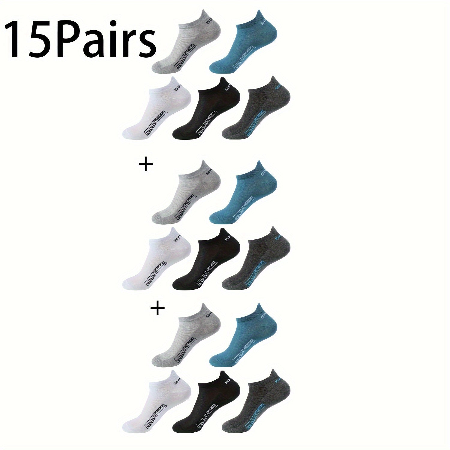10 Pairs Unisex Low-Cut Breathable Cotton Sport Socks for Outdoor Activities