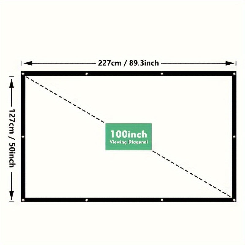 Portable HD Projection Screen 72-100 Inch Foldable Indoor Outdoor Anti-Wrinkle