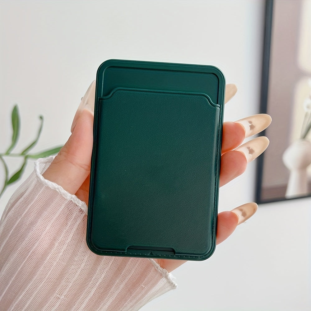 Smartphone Card Holder Self-Adhesive Solid Color Business Card Bag for DIY Customization