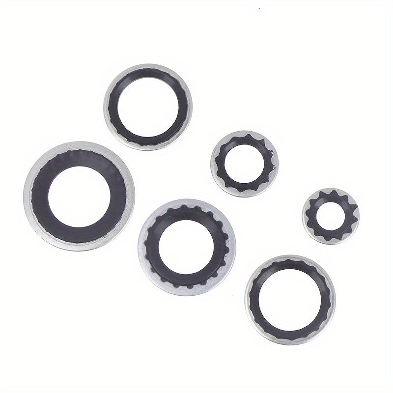 Set of 6 High-Temperature Resistant Car A/C Sealing Gaskets for Expansion Valve