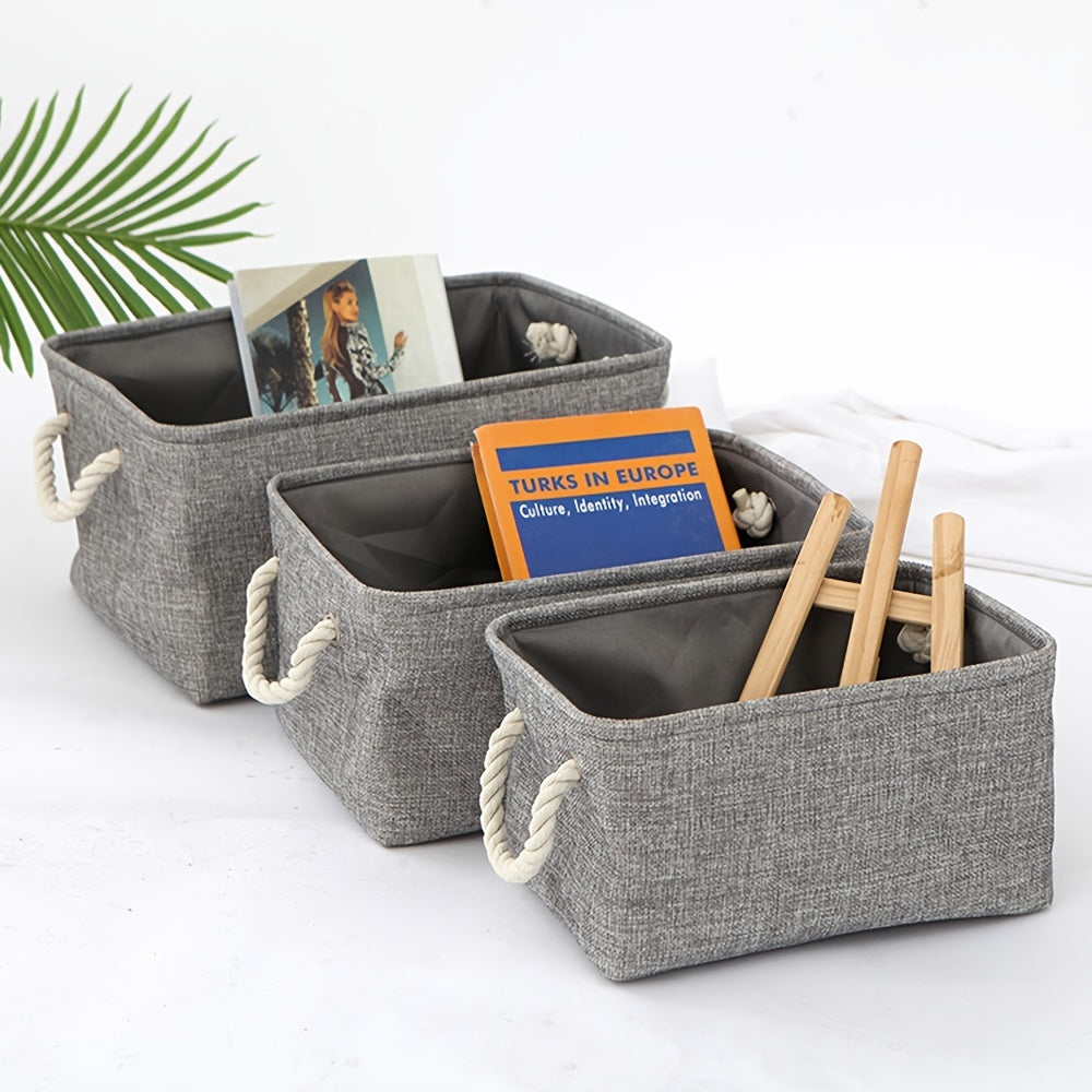 Simple Desktop Storage Basket for Organizing Linens Books or Toys