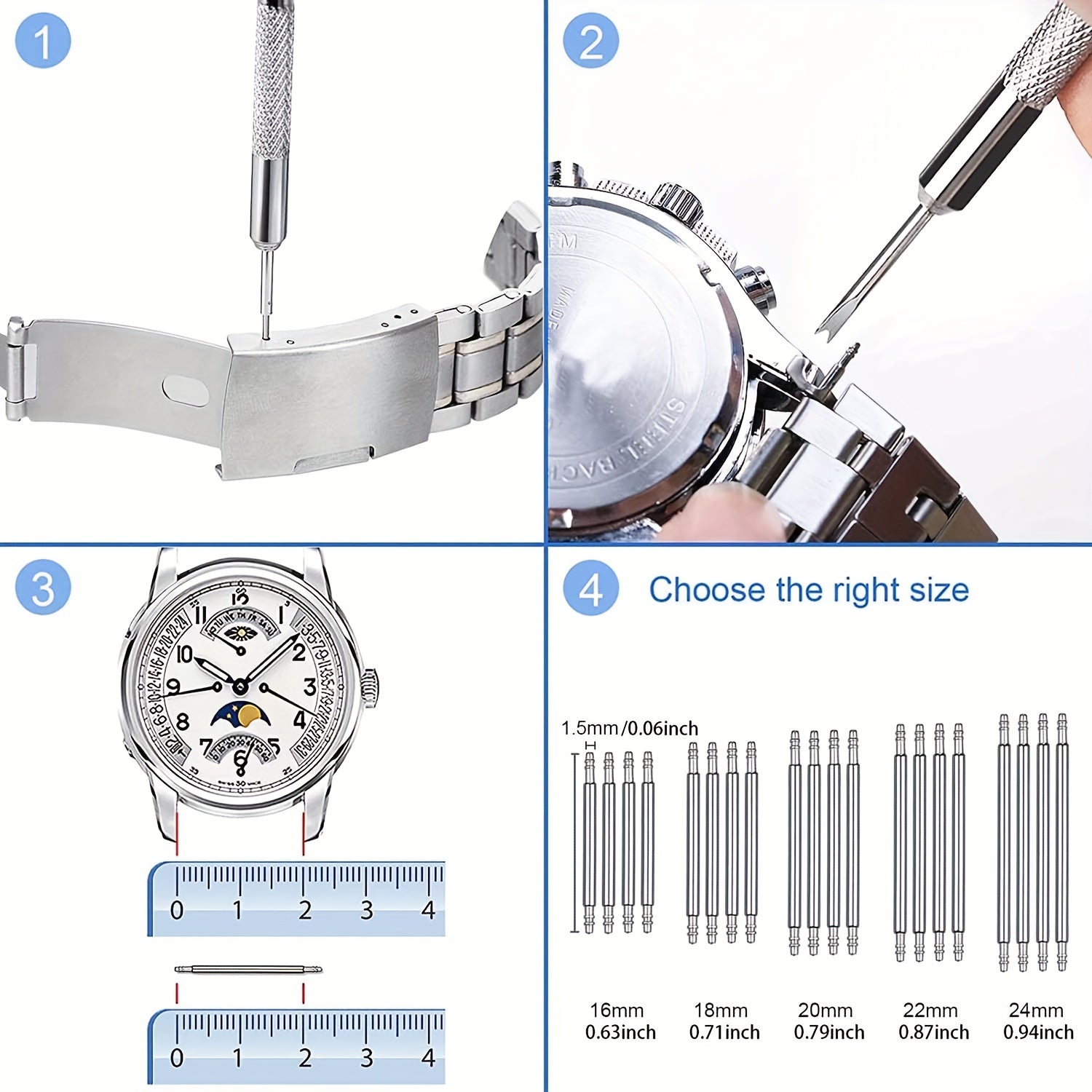 Watch Repair Kit with Screwdriver, Wrench, Case Opener and Tools for Watch Repair