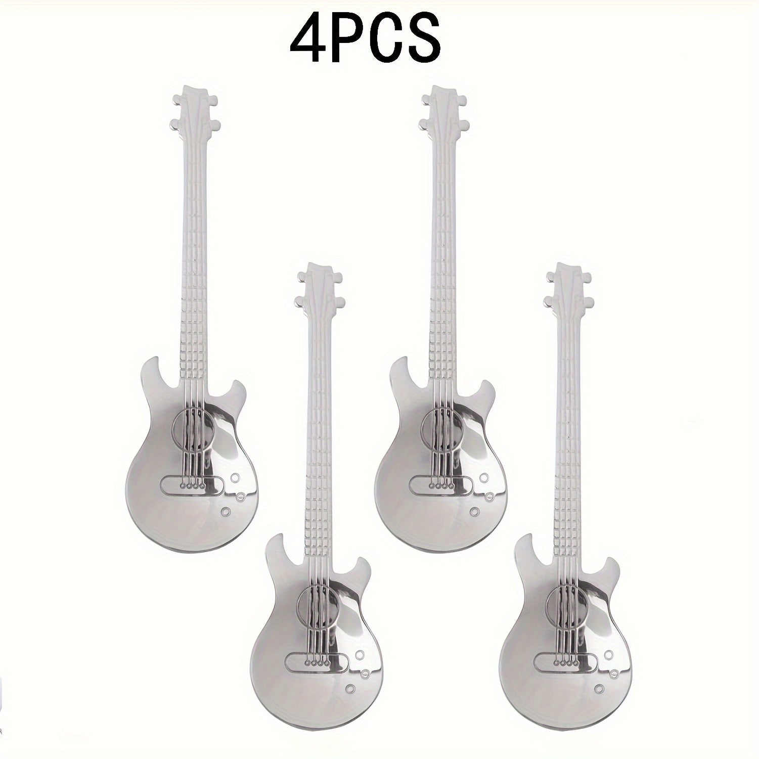 2, 4 yoki 6 dona rostlangan po'latdan yasalgan gitar qoshiqchalari, shirinliklar va sovg'alar uchun