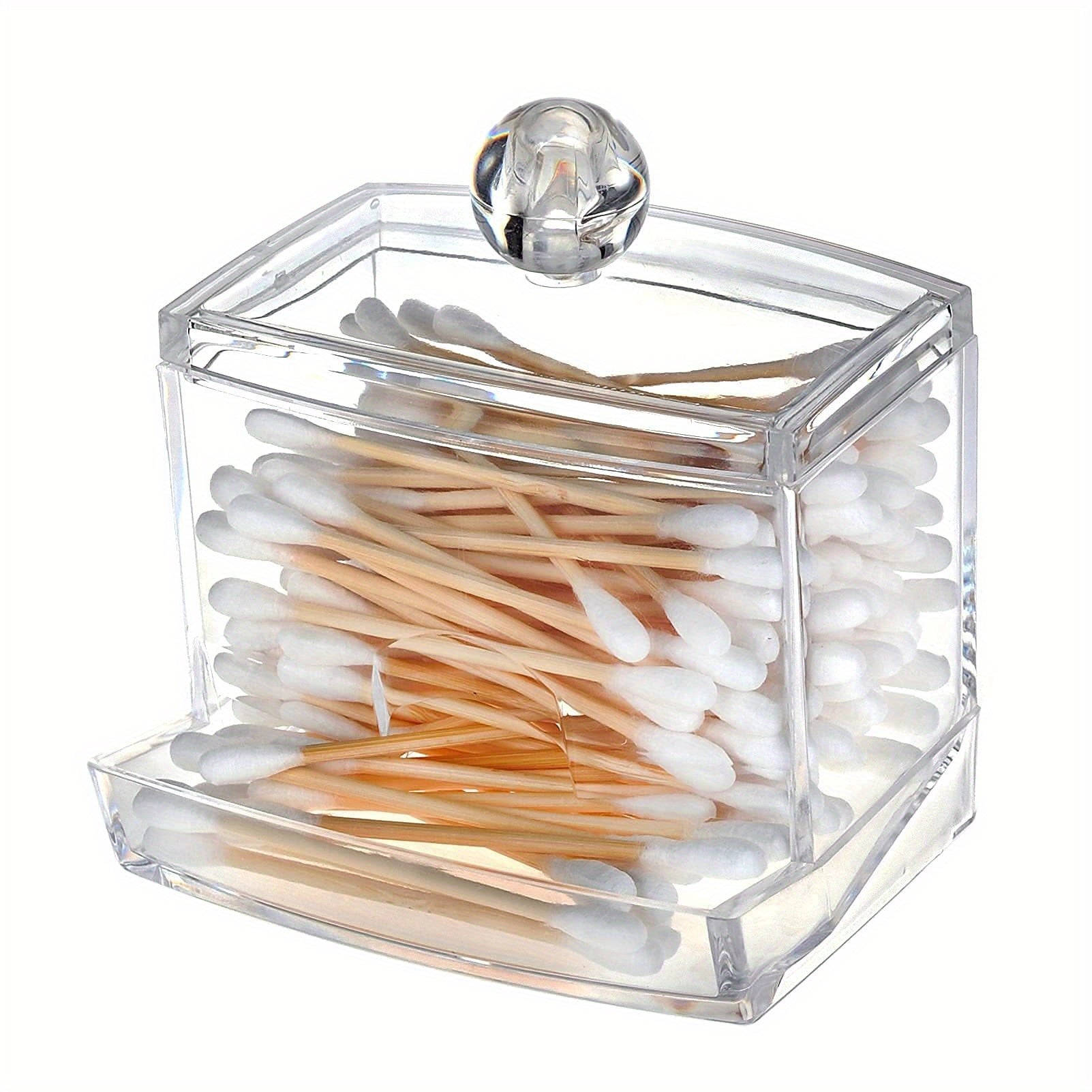Acrylic Storage Jar for Cotton Pads Stylish Organizer Clear Container