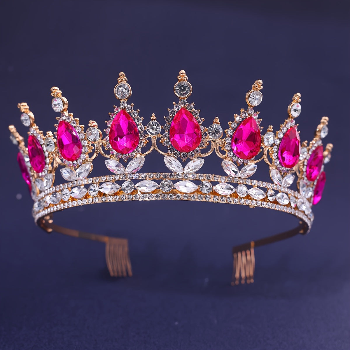 Rhinestone Crown Hair Comb Tiaras for Bridal Wedding Princess Headwear