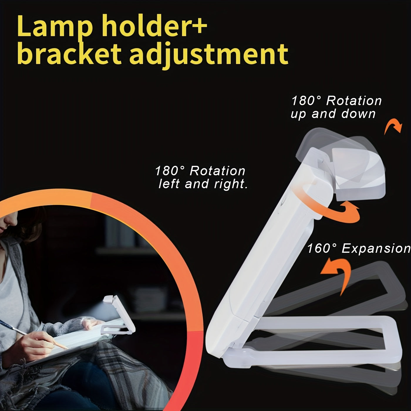 Rechargeable LED Clip-On Book Light with Adjustable Brightness Eye Protection and Portable USB Power