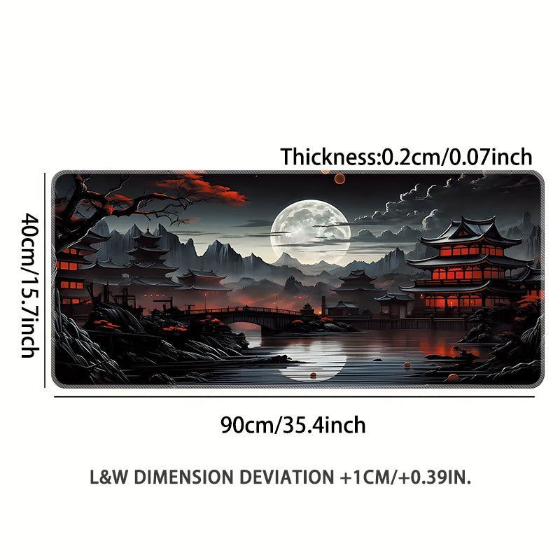 XL Japanese Fantasy Desk Mat Waterproof Non-Slip Large Gaming and Workstation Mouse Pad