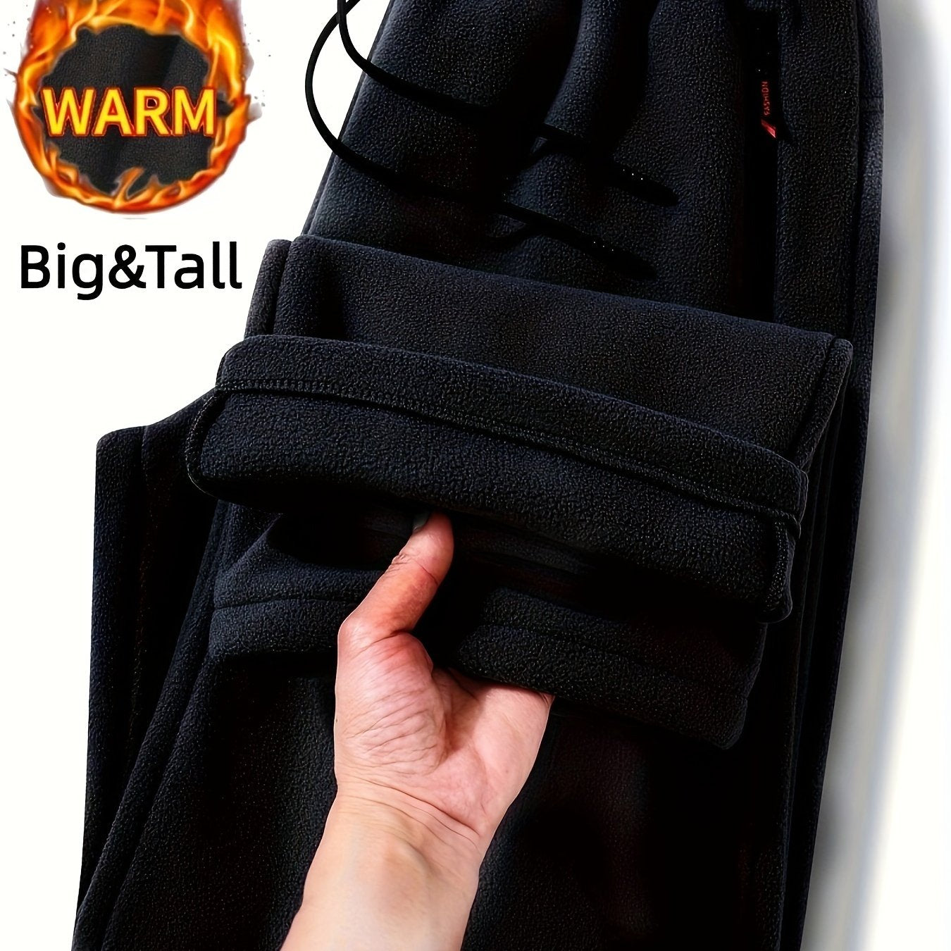 Pantalones jogger de felpa gris para hombre, con cremallera impermeable y bolsillos laterales, ropa casual de invierno para deportes