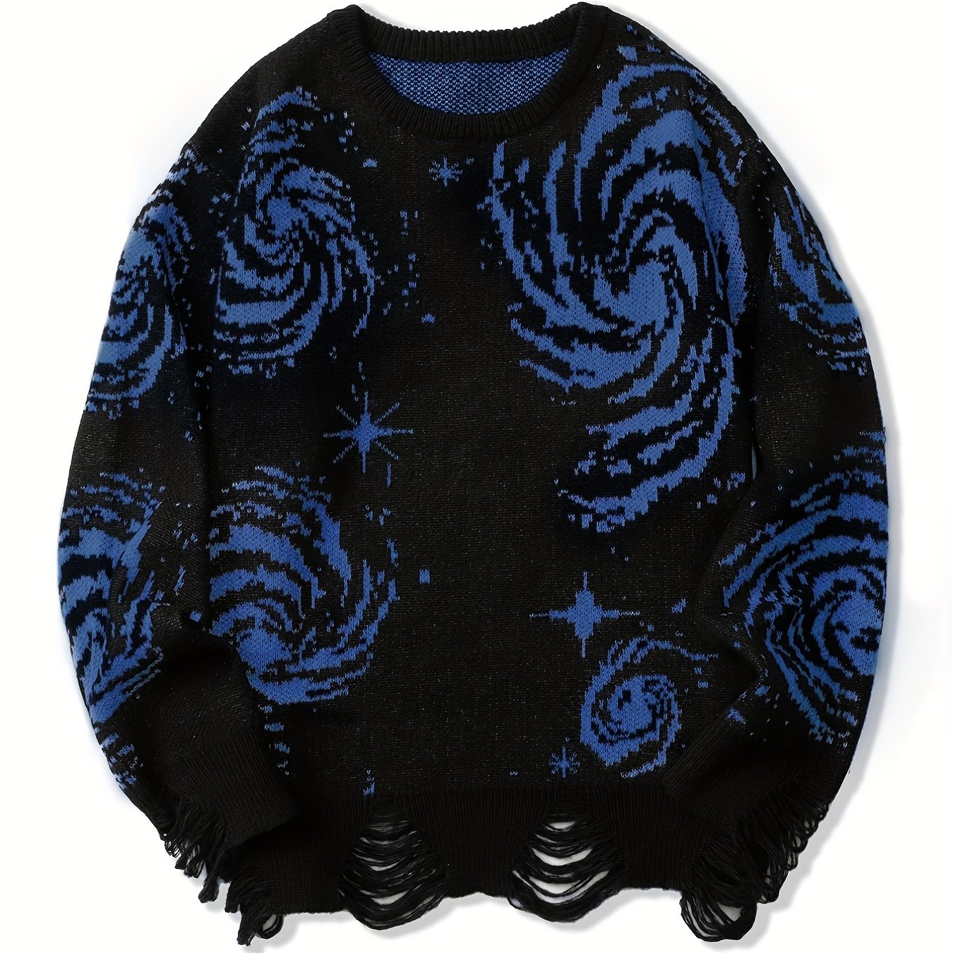 Men's Knit Sweater with Starry Graphic Print Plus Size Casual Pullover