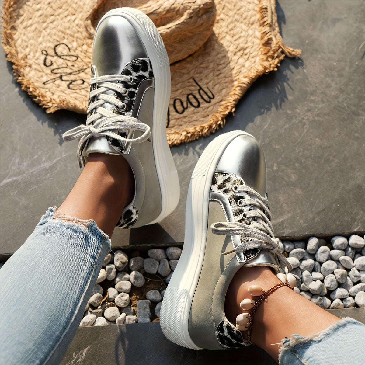 Ayollar uchun kundalik tizzali, pastki qismi ochiq, qora qulay sport poyabzali