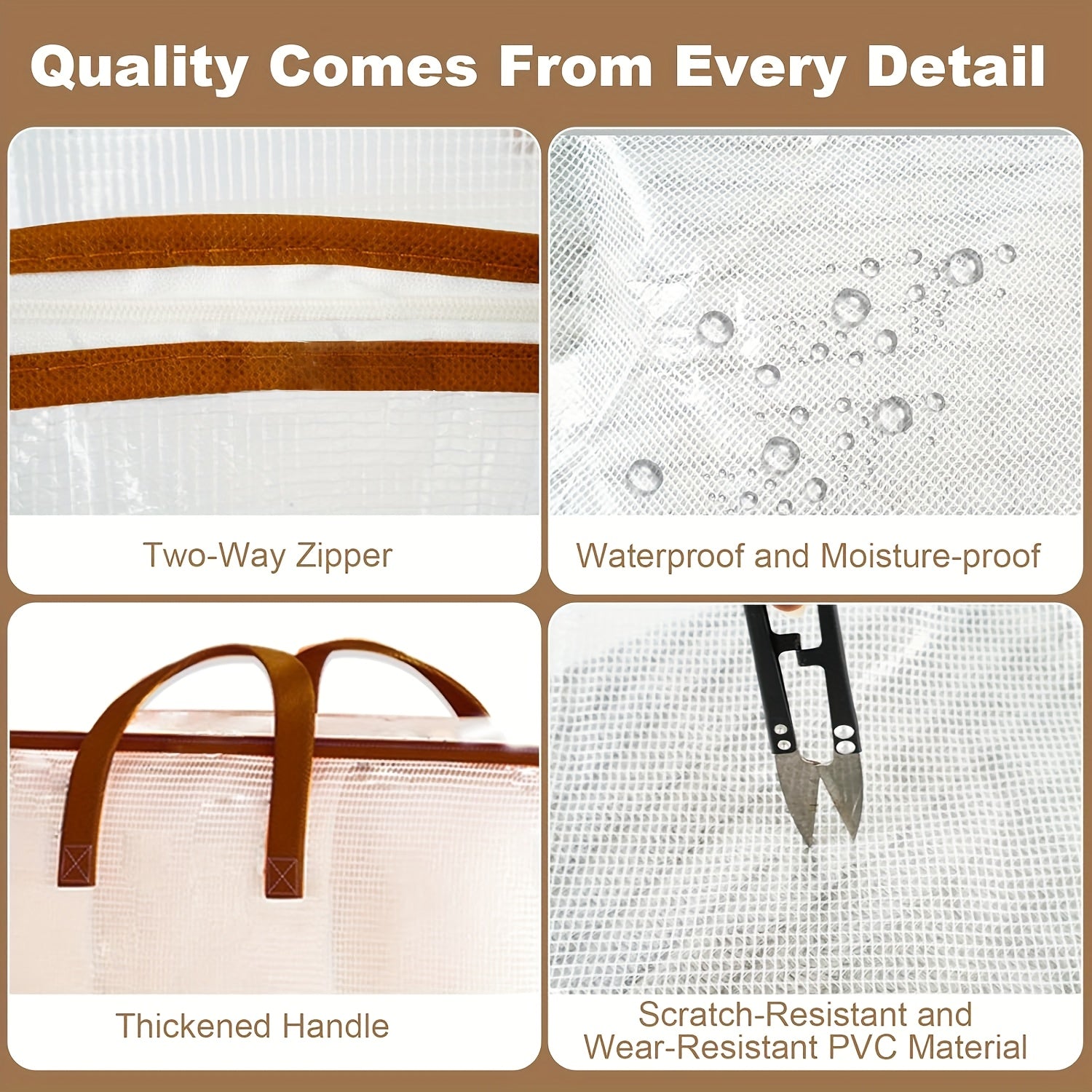 Yumshoq plastik saqlash sumkasi, yostiq va to'shaklar uchun, suv o'tkazmaydigan zipli ost-to'shak tashkilotchisi