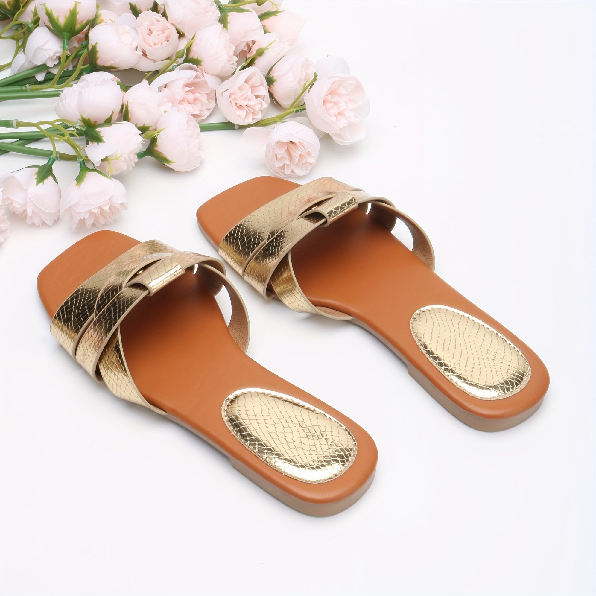 Women Summer Flat Sandals Open-Toe Casual Beach Shoes Cross Strap
