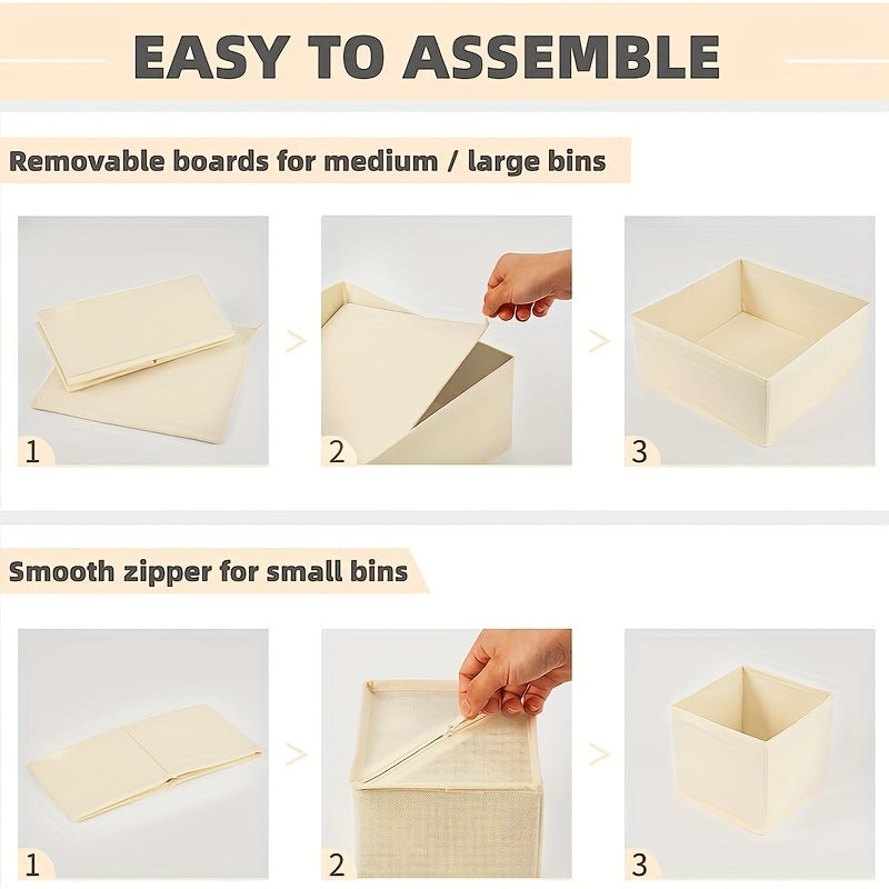 1 ta bo'limli mato ichki kiyim saqlash qutisi, oson saqlash uchun egiladigan. Ichki kiyim, brass, paypoqlar va boshqa buyumlarni kiyim shkafingizda, shkafda, yotoqxona, uyda yoki yotoqxona ichida tartibga solish uchun ideal, joyni tejashga yordam beradi.