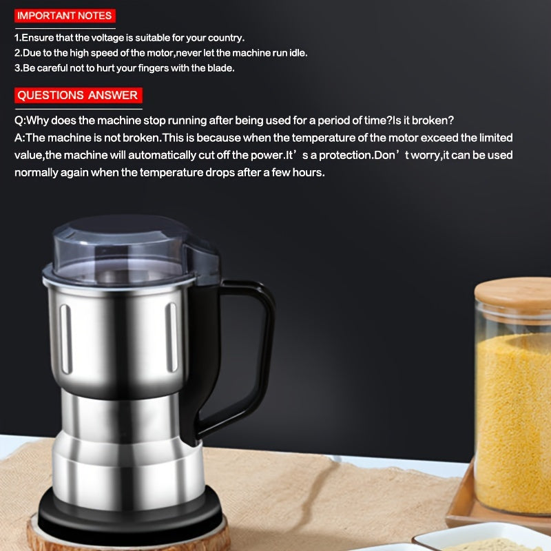 220V нержавеющая сталь электрическая мельница для зерна с 4 лезвиями для тонкого помола