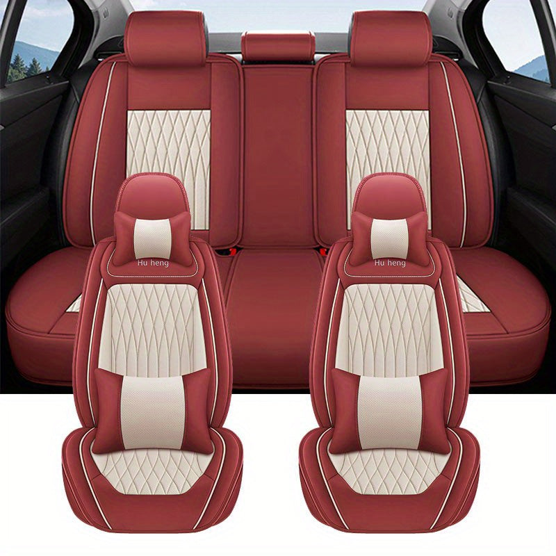 To‘liq qamrovli PU charmashli avtomobil o‘rindiqlari qoplamalari 5-o‘rinli barcha mavsumlar uchun nafas oladigan, dog‘ga chidamli