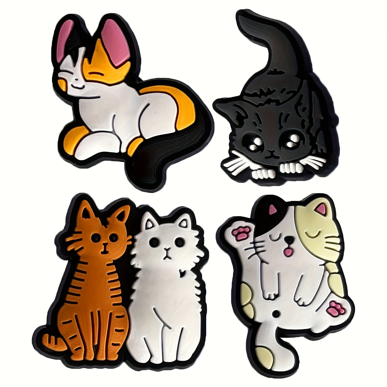 30Pcs Kids Pink PVC Cat Shoe Charms Colorful Animal Shoe Accessories