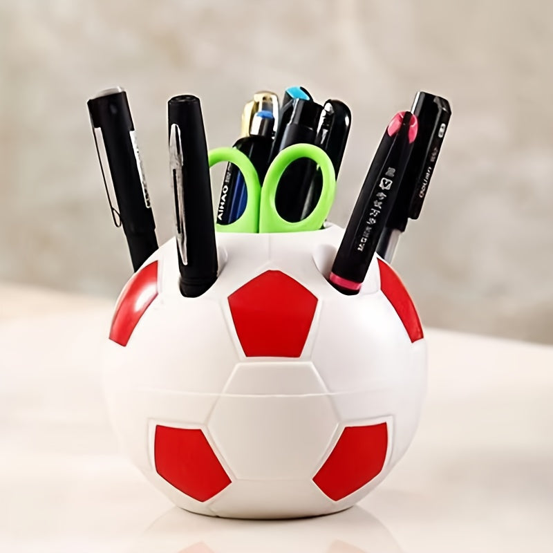 Soccer Ball Desk Organizer Pen Holder Lightweight Plastic Office Accessories