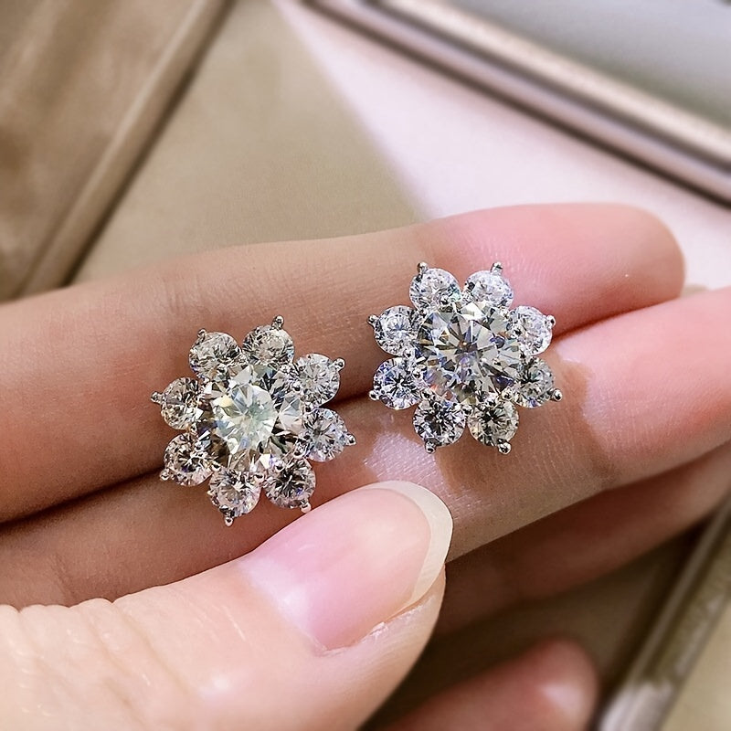 Ajoyib Quyoshguli Moissanite Stud Ziraklar - Har biri 0.56ct, 925 Sterling Kumushdan tayyorlangan, Tug'ilgan kunlar, Yubileylar va To'ylar uchun ideal