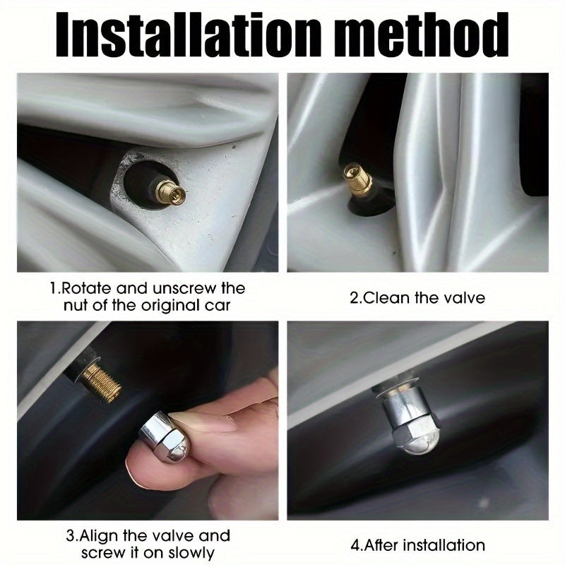 Universal Chrome Tire Valve Caps Dustproof Round Head Covers