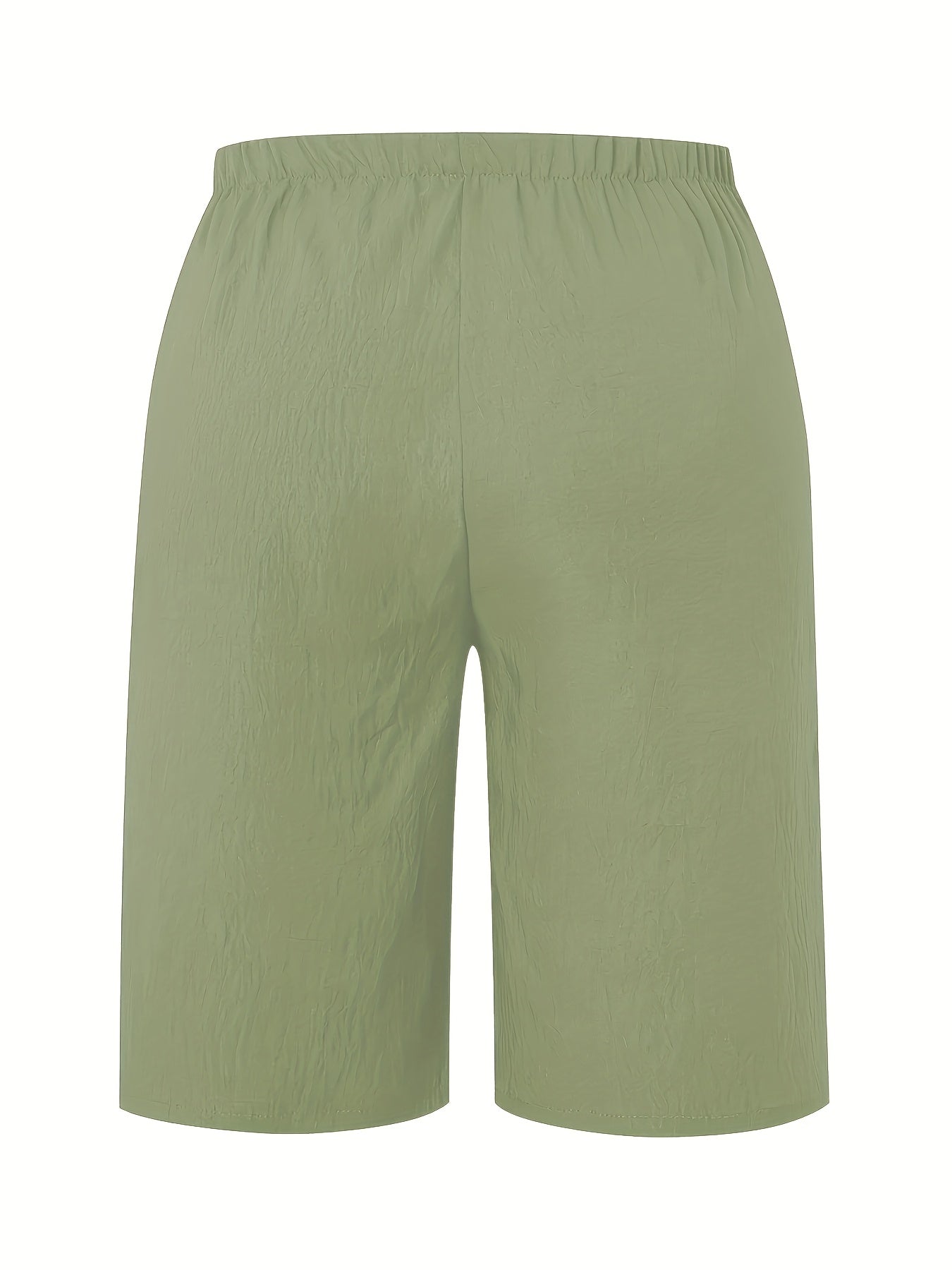 Women's Plus Size Casual Shorts with Pockets and Drawstring