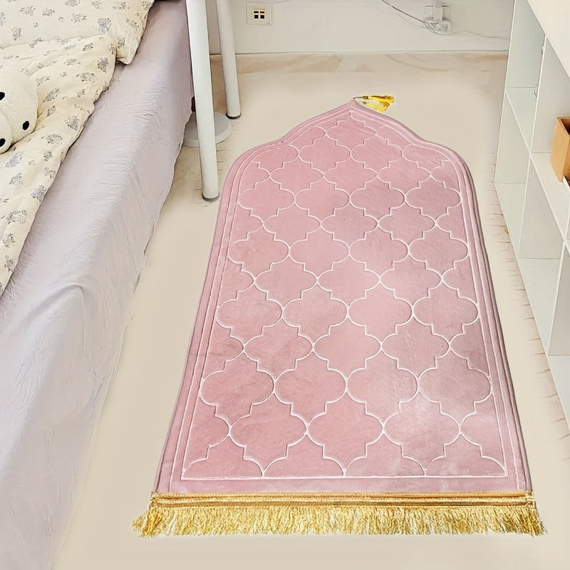 Thick Tassel Rug Non-Slip Water-Absorbent Square Carpet for Living Room