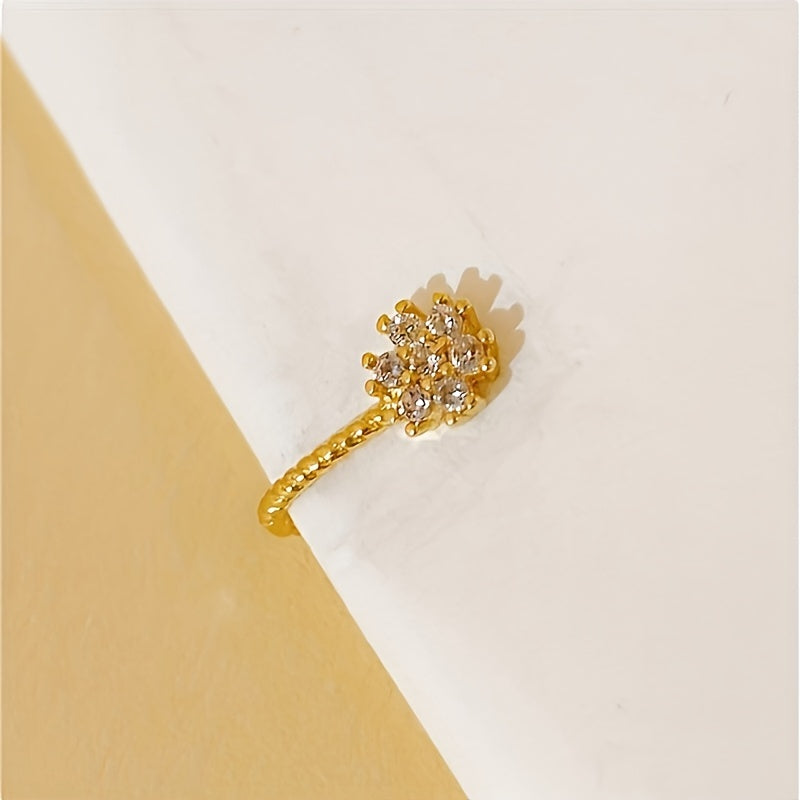 Vintage Qor yog‘ingochi, Gilos gullari va Tulip naqshlari bilan 4 ta ayollar uchun sozlanadigan mis burun kliplar to'plami