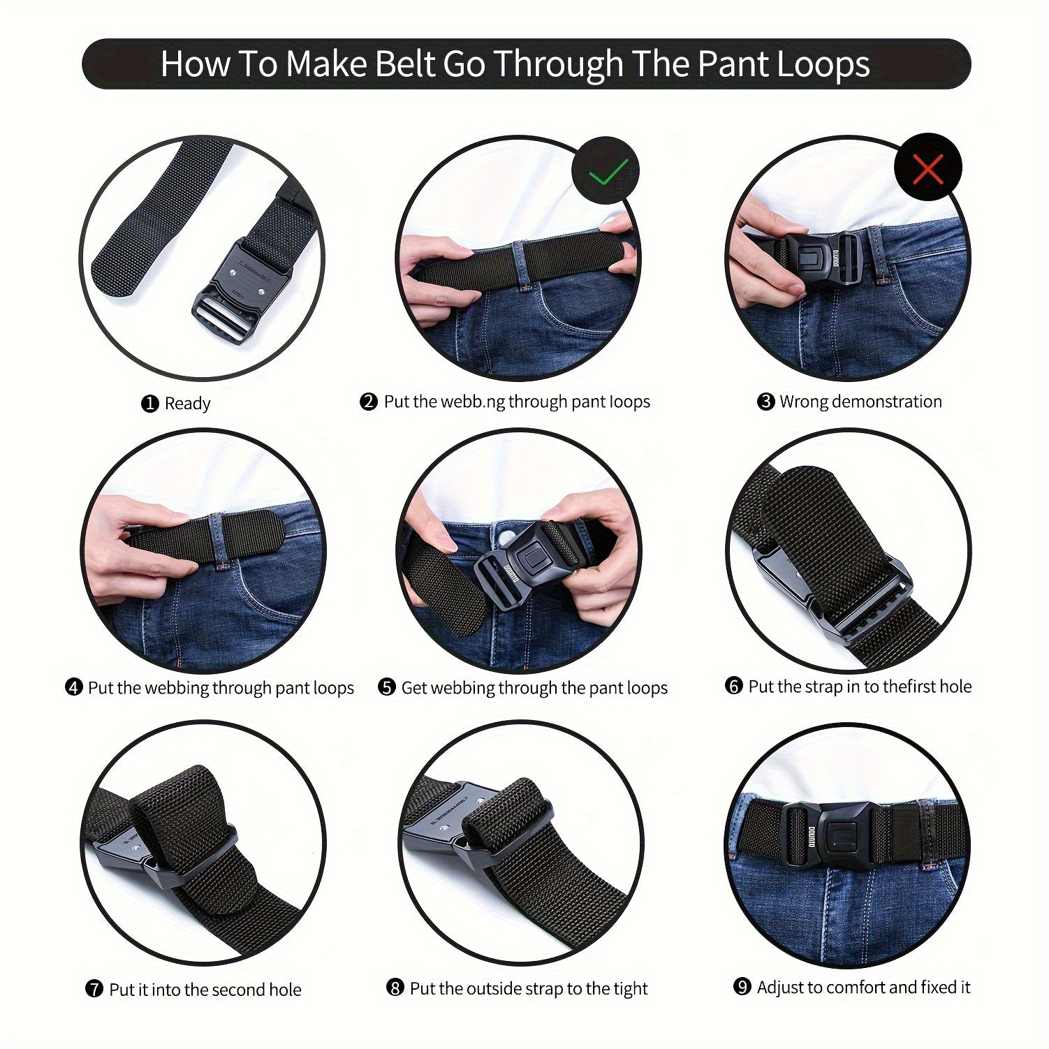 Мужской тактический ремень из нейлона черного цвета с быстросъемной пряжкой из сплава для активного отдыха