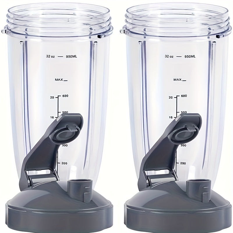 32oz Blender stakani, Flip-Top yopilishi bilan, 600W va 900W modellari uchun, oziq-ovqat sifatidagi plastmassa