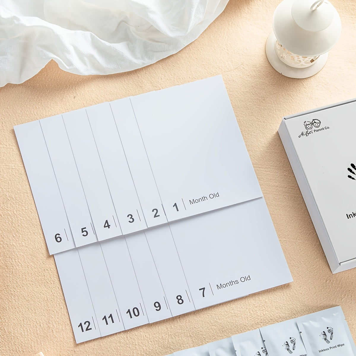 Baby Handprint and Footprint Keepsake Kit with 14 Non-Toxic Ink Pads and Paper Set