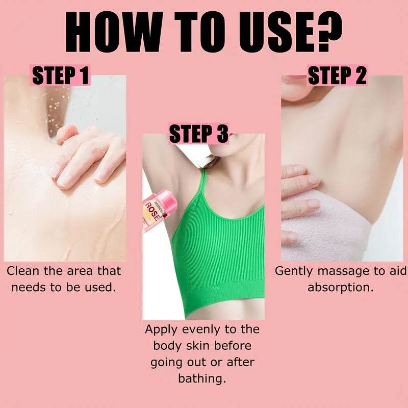 Rose Body Fragrance Stick 40g Floral Scent Moisturizing Deodorizer Alcohol-Free for Men Women