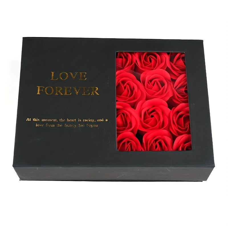 Valentine's Day Gift Box with Soap Flowers Lipstick Necklace and Party Favors