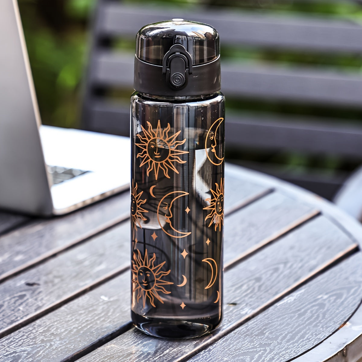 Women's Floral Plastic Water Bottle Large Capacity Lightweight Round PVC-Free