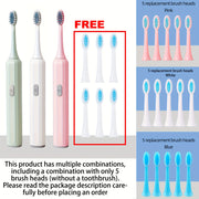 Cepillo de dientes eléctrico para adultos con batería, con 5 cabezales y estuche