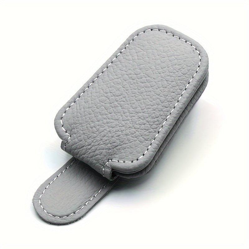 Unisex Leather Sunglasses Case Magnetic PU Car Glasses Holder