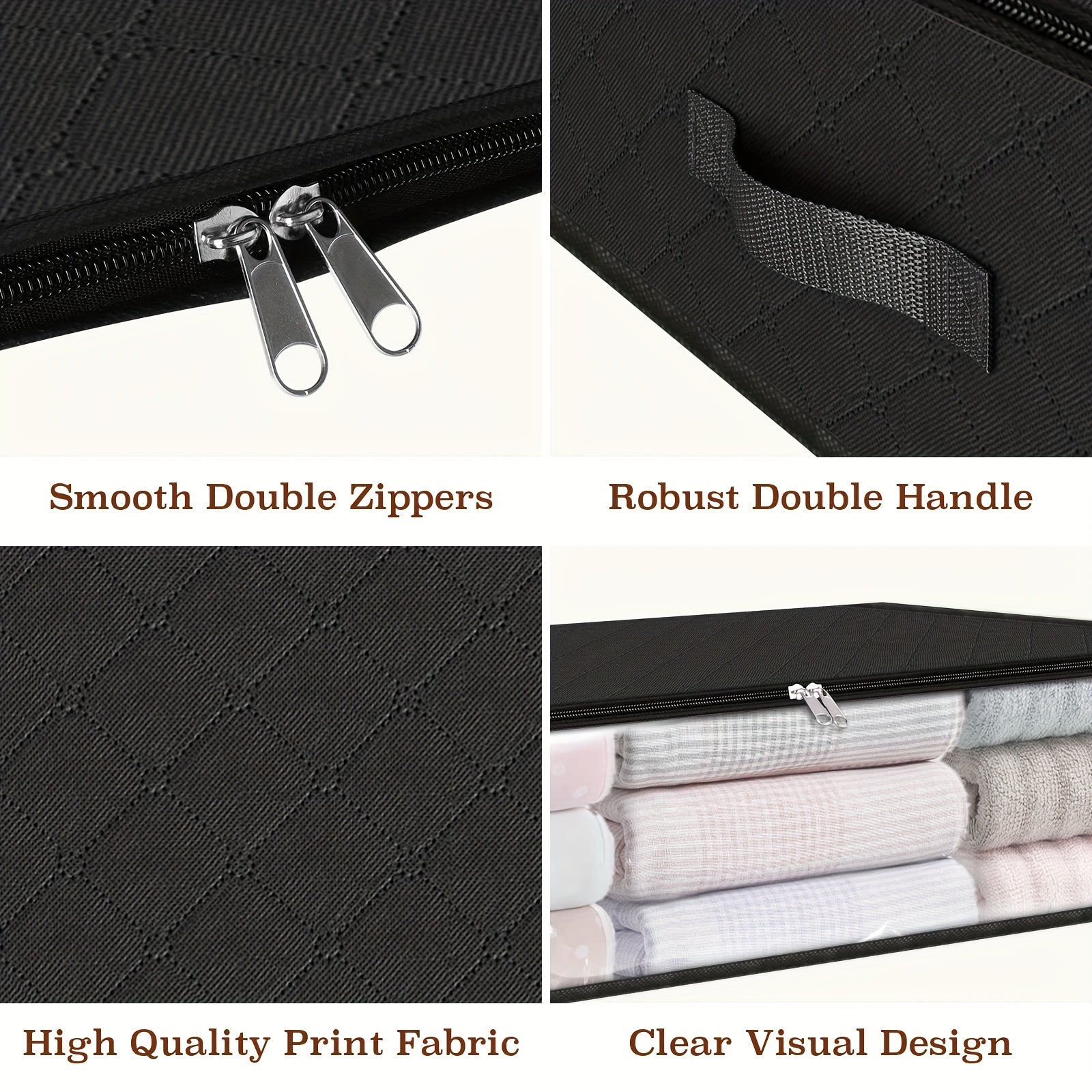 Large Capacity Under Bed Storage Bags with Handles for Clothes Bedding and Toys