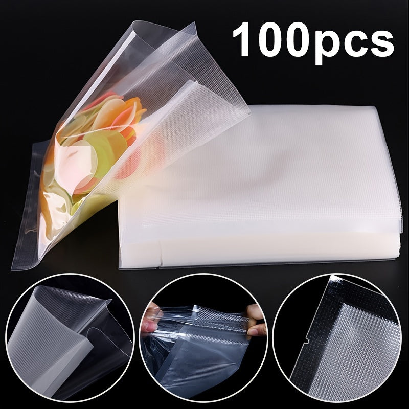 100 Pieces Vacuum Sealer Bags Food Storage Plastic Bags for Food Preservation