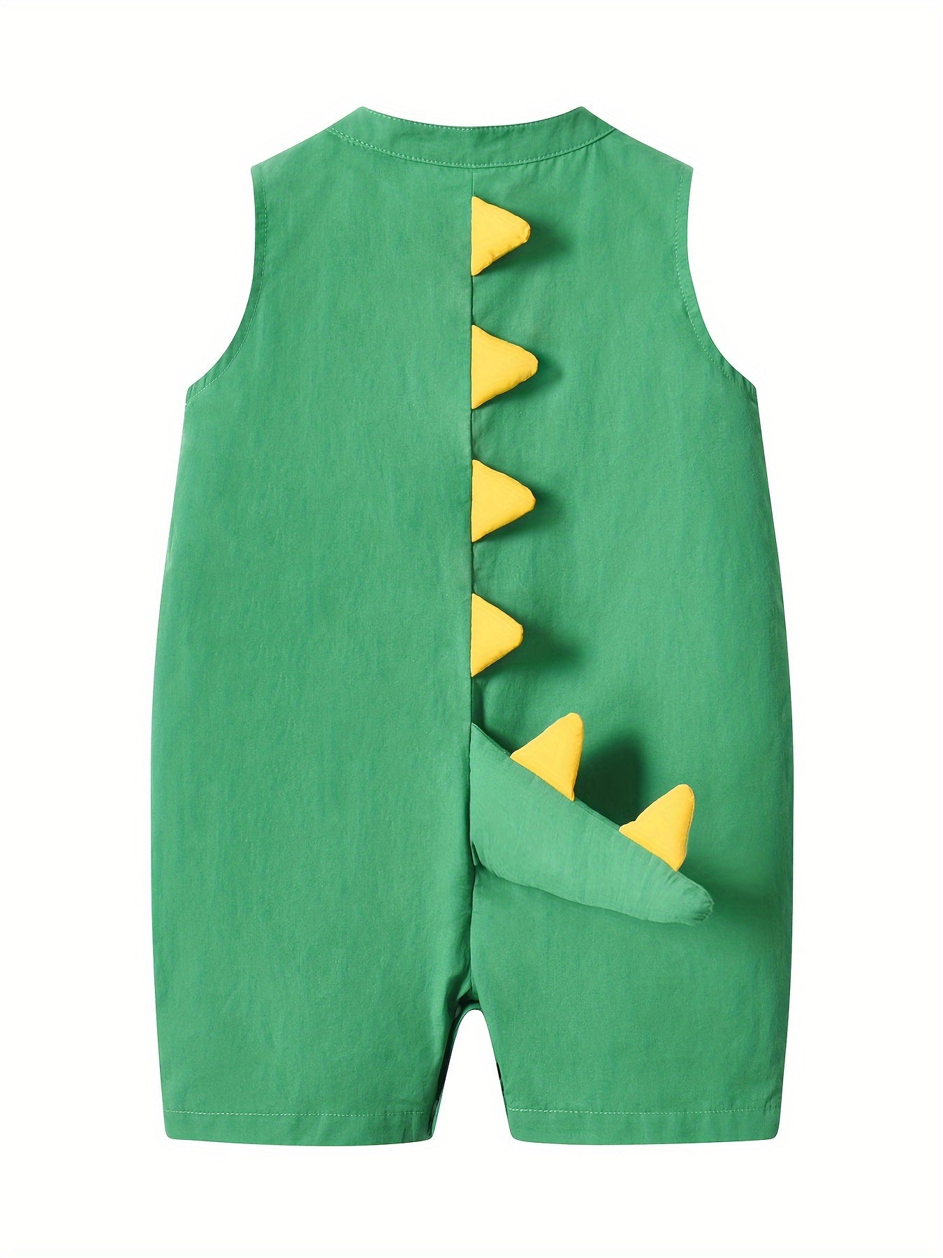Infant Dinosaur Tail Bodysuit Sleeveless Romper for Baby Boys Toddler Summer Casual