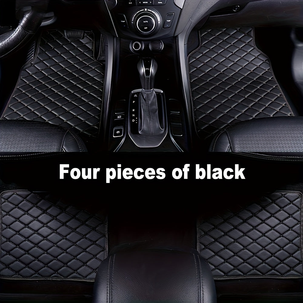 Car Foot Mats 4-Piece Set Faux Leather Non-Slip Universal Front and Full