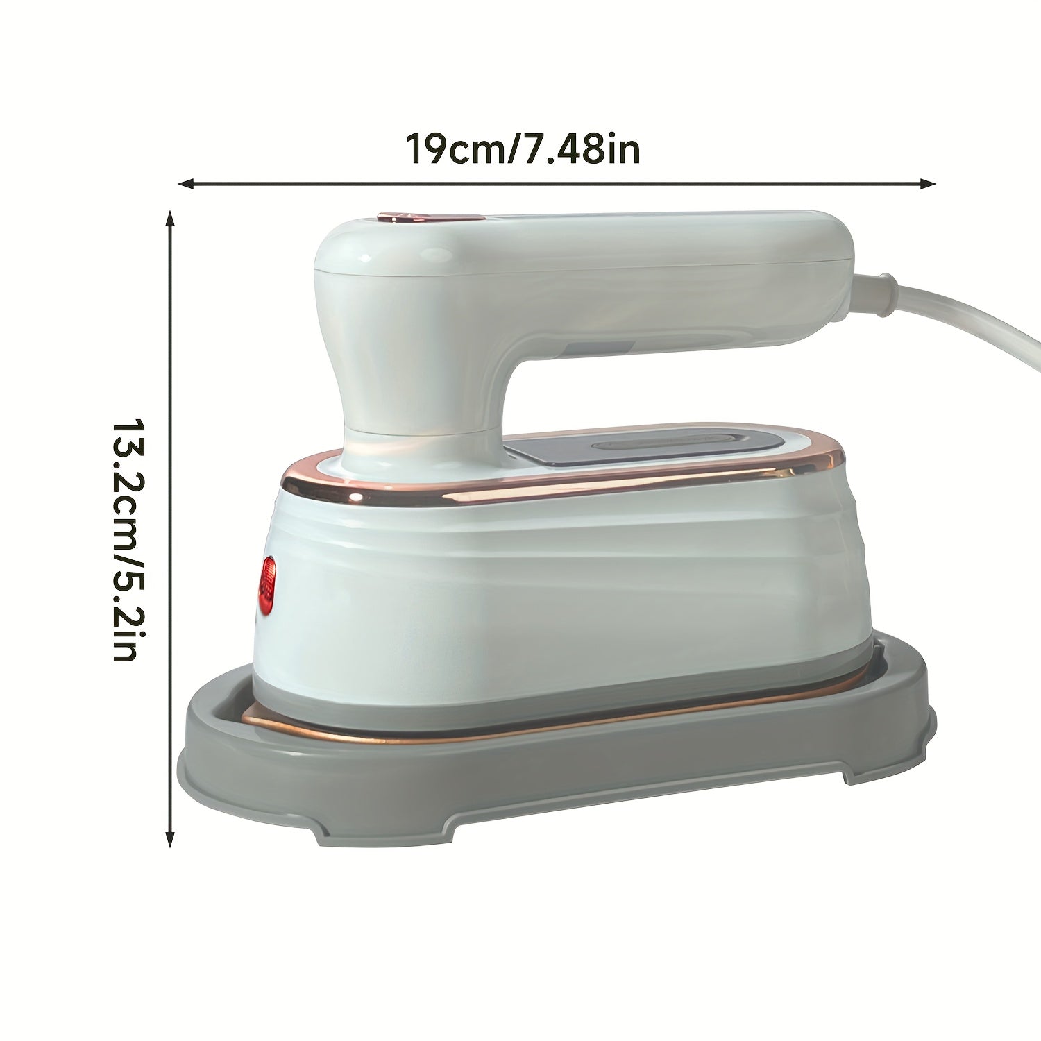 Black and White Portable Handheld Steam Iron for Travel and Dorm Rooms
