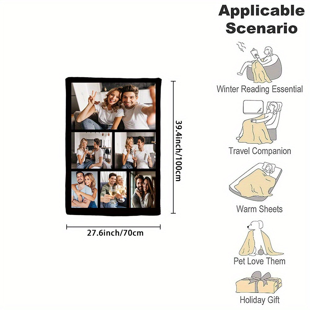 Custom Photo Blanket Soft Flannel Throw Personalized Gift for Home and Travel