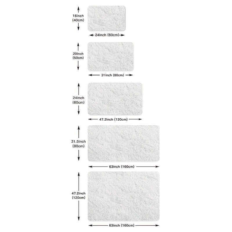 Soft White Shaggy Plush Area Rug for Bedroom Living Room Dorm Decor