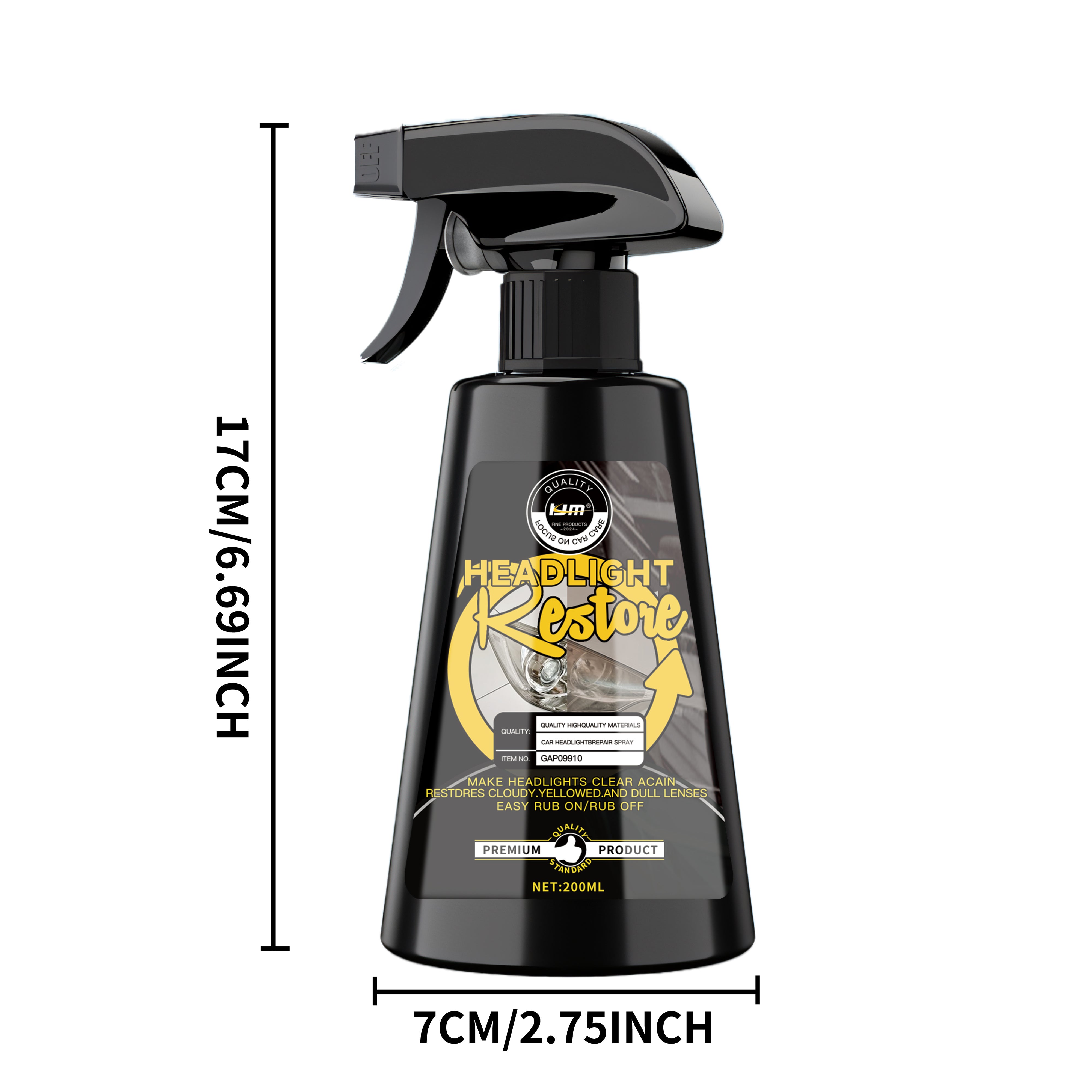 Universal 200ml keramika faralarni tiklash to'plami, avtomobil faralari ta'mirlash uchun asbob