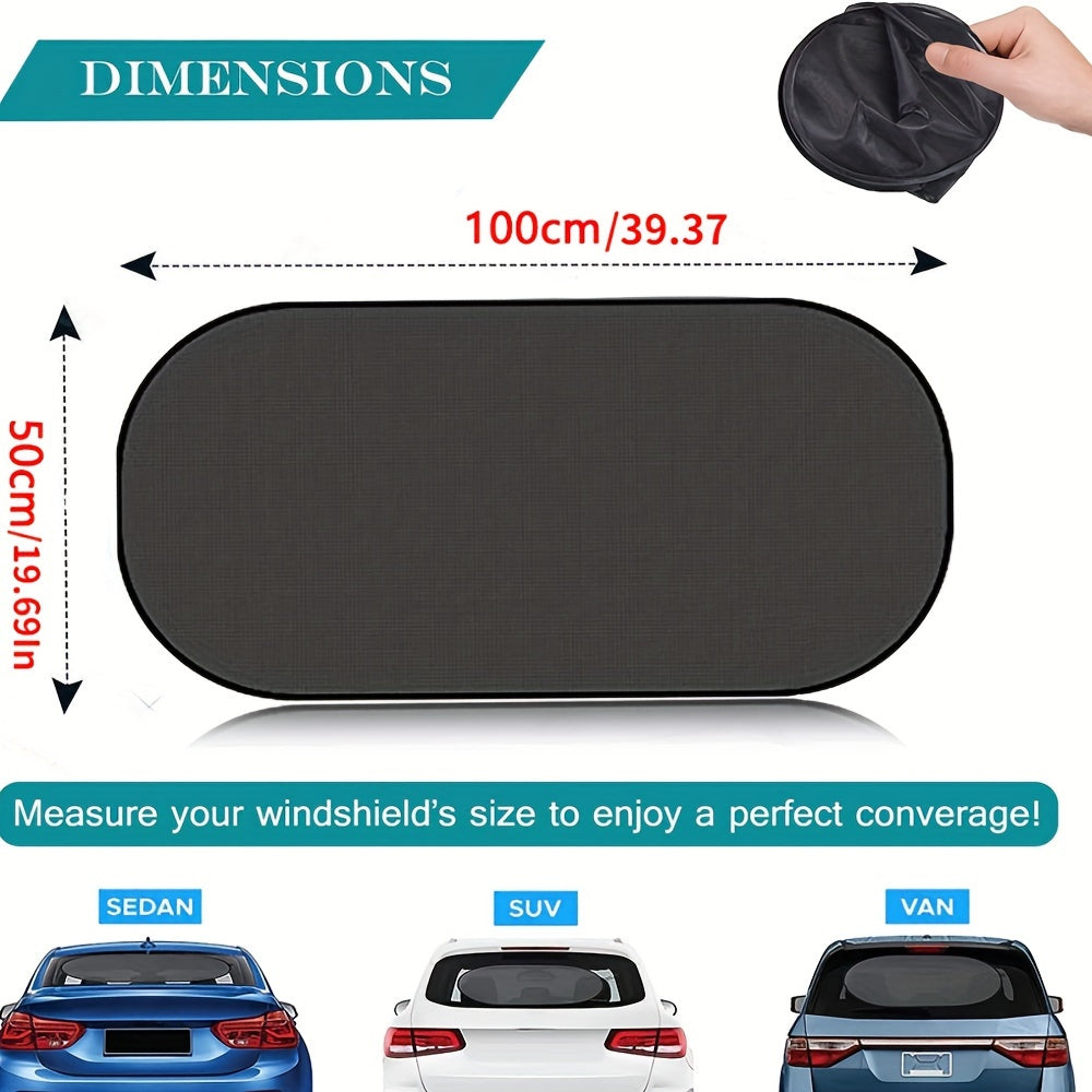 Черная сетчатая солнцезащитная шторка для автомобиля 100x50см Блокировщик ультрафиолетовых лучей, сохраняет прохладу внутри