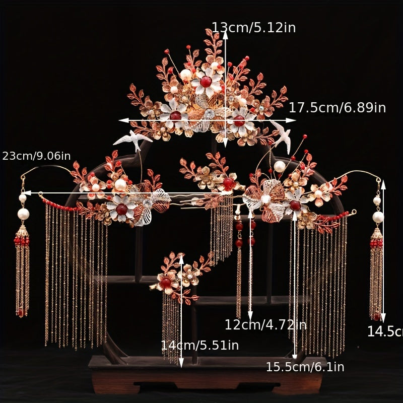 Retro Hair Stick Hair Comb and Earrings Set for Women Hair Accessories