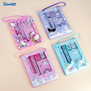 Cartoon Stationery Set with Plastic Ballpoint Pen Ruler Pencil Eraser for School Supplies